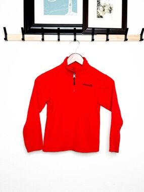 Avalanche Boys Red Fleece Quarter Zip Pullover  Cozy Fluffy Jacket Size M 5/6